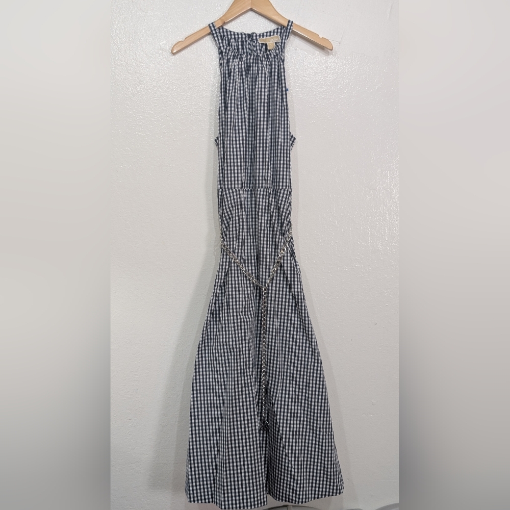Michael Kors Blue and White Gingham Dress